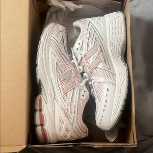 New Balance 1906R White and Pink Athletic Sneakers
